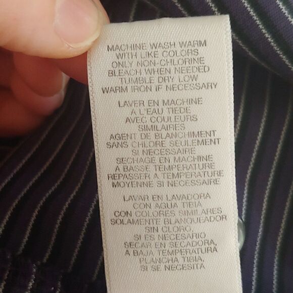 Michael Kors Men's Short Sleeve Polo Shirt Purple Striped Size XXL - Picture 7 of 7